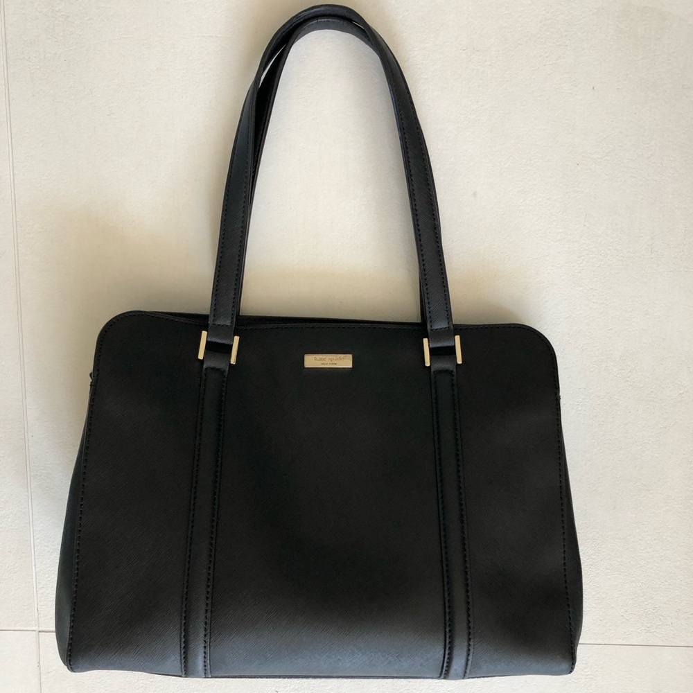 Kate Spade Newbury Lane WKRU2011 Shoulder Bag, Black Leather Gold Hardware EUC